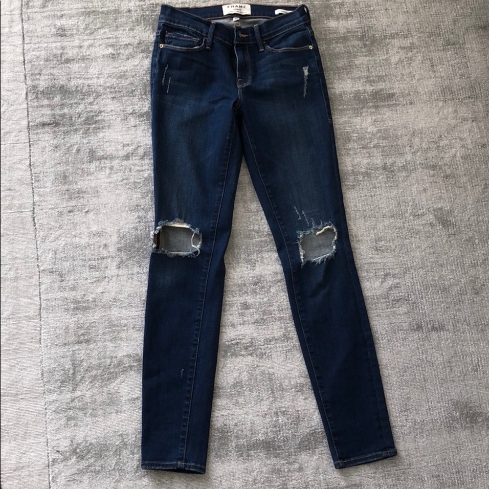 Frame stretch ripped denim size 25 LIKE NEW